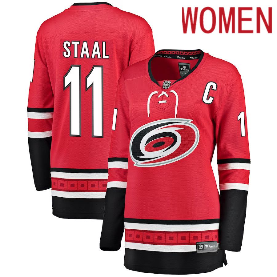 Women Carolina Hurricanes 11 Jordan Staal Fanatics Branded Red Home Breakaway Player NHL Jersey
